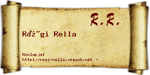 Régi Rella névjegykártya